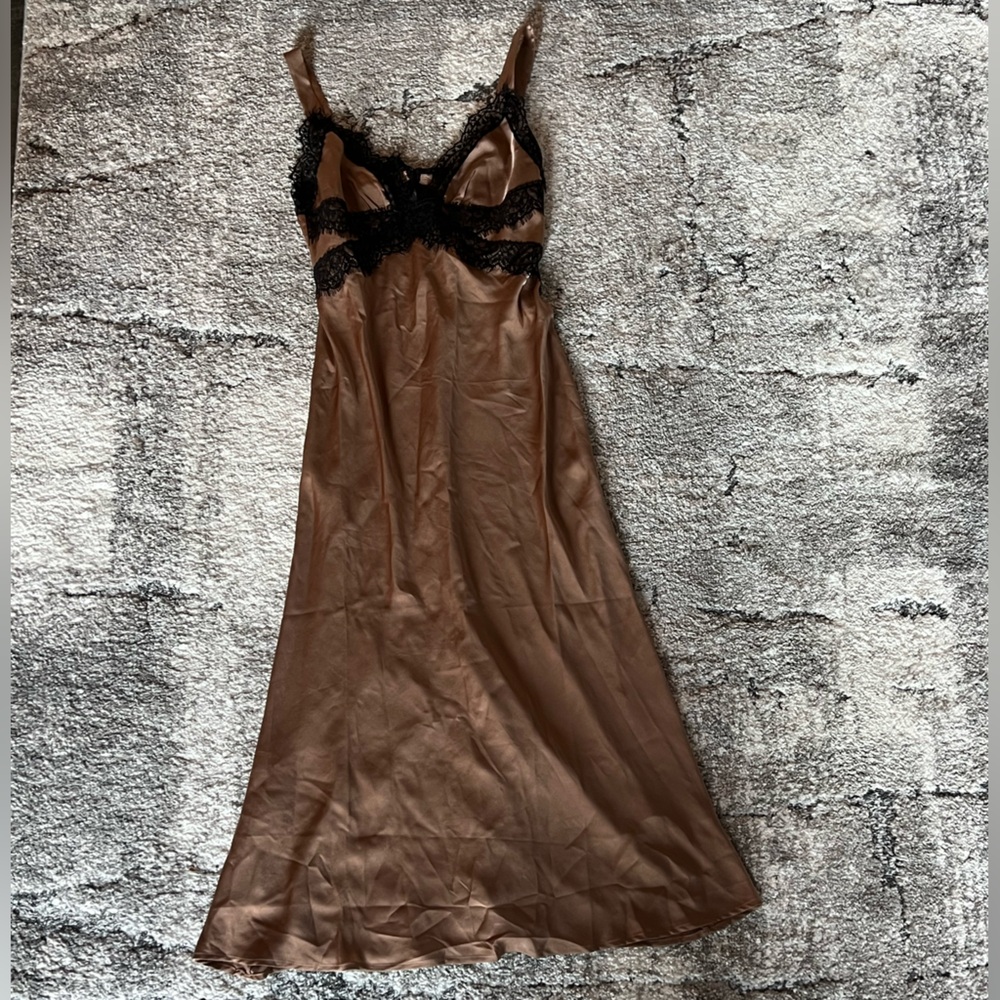 Bardot Bronze Satin Dress